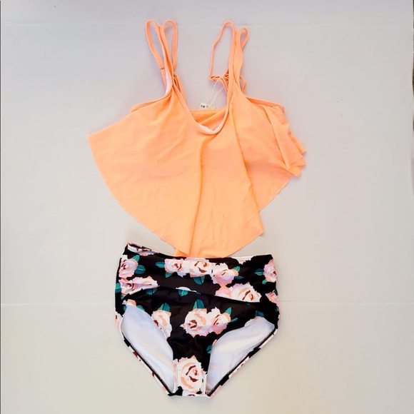 2 Piece Bathing Suits for Women, Trendy High Waisted Bikini Tankini Comfortable - Picture 3 of 9